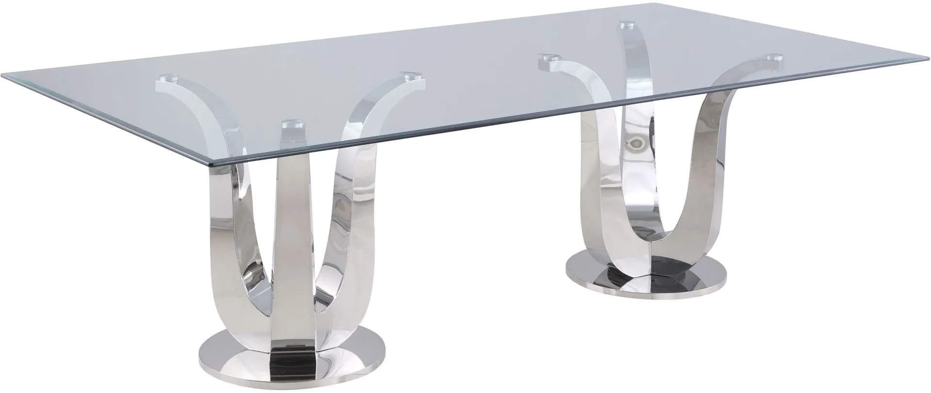 Chintaly Imports Adelle Dining Table in Silver by Chintaly Imports